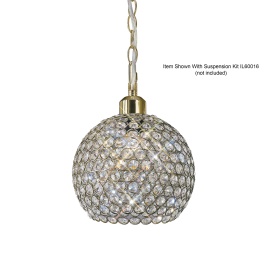 IL60032  Kudo Crystal Ball Non-Electric SHADE ONLY Antique Brass